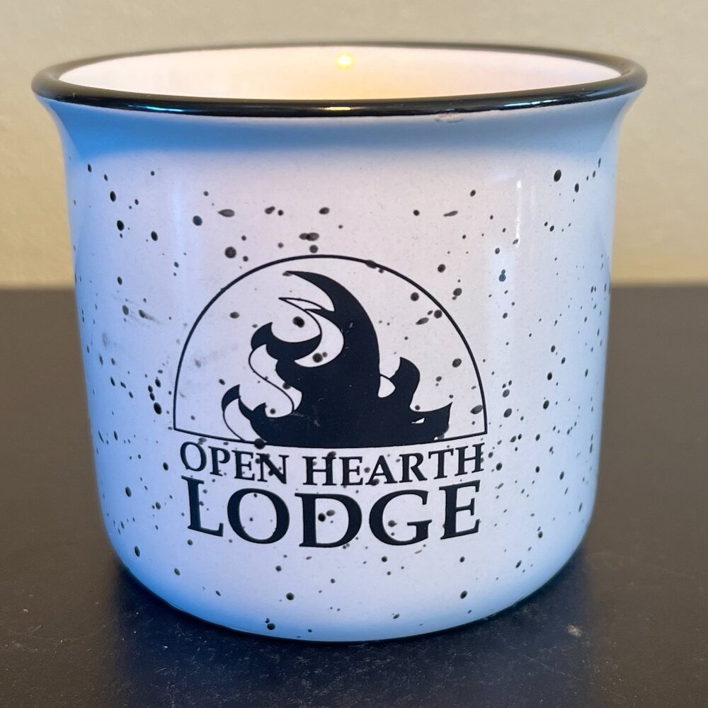 Open Hearth Lodge White Stoneware Campfire Speckled Mug 16oz Camping Door County